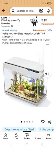 Ltr fish tank starter kit - 9,
