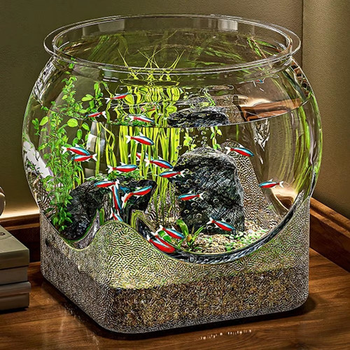 Transparent round fish - fish, bowl